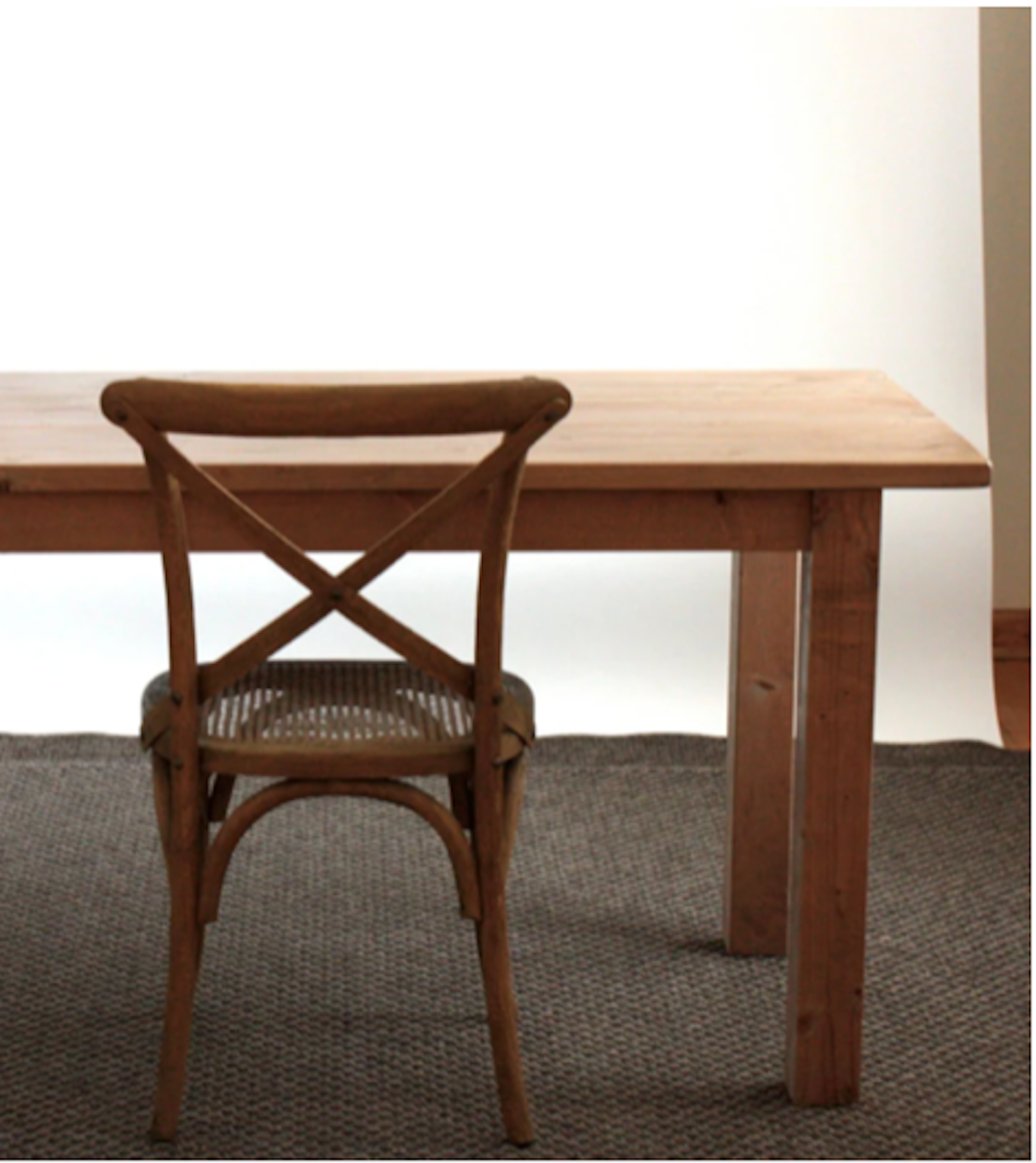 Straight leg dining table. handcrafted from solid wood